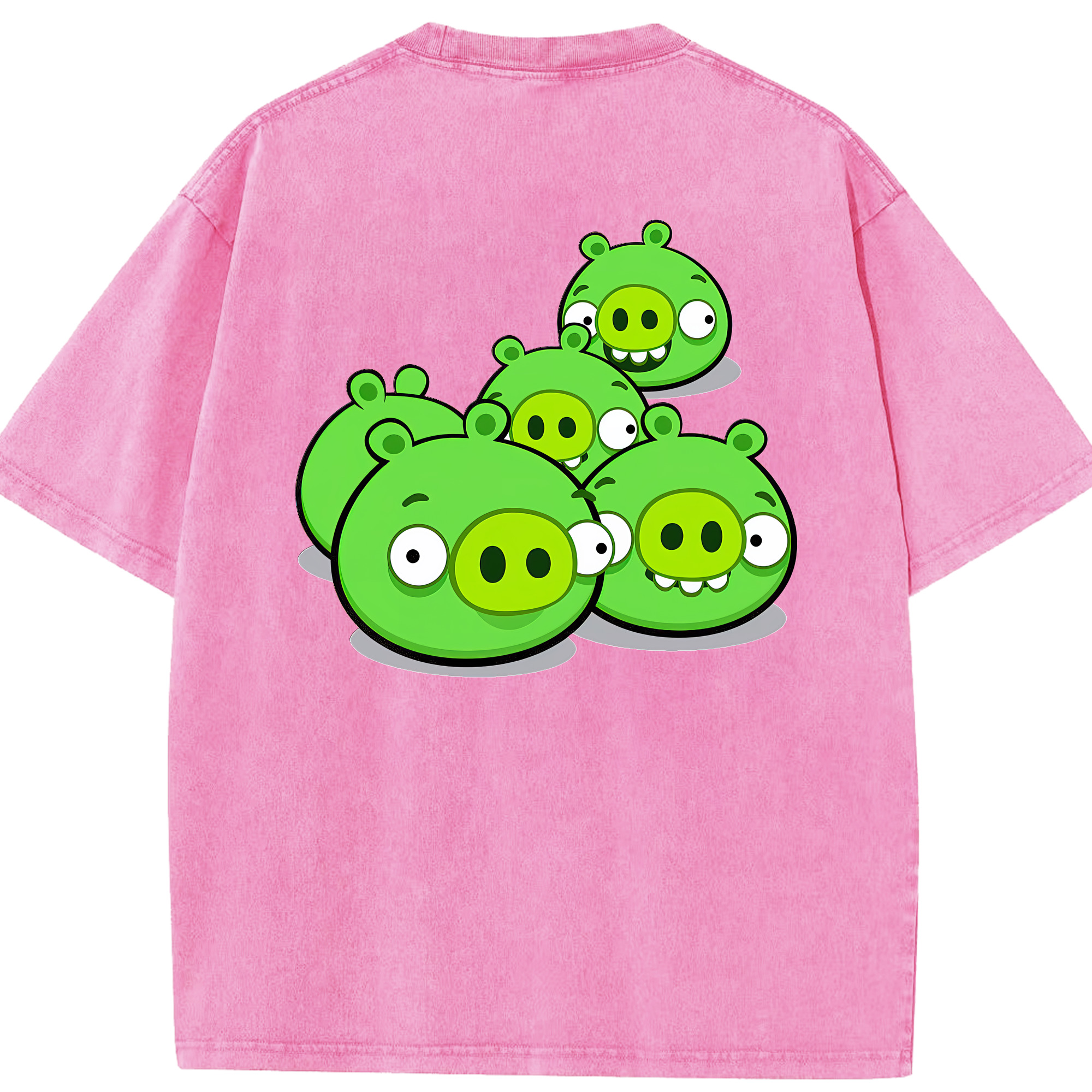（画像用） Angry Birds アングリーバード 綿100% ヴィンテージ風 半袖Tシャツ（背面プリント）